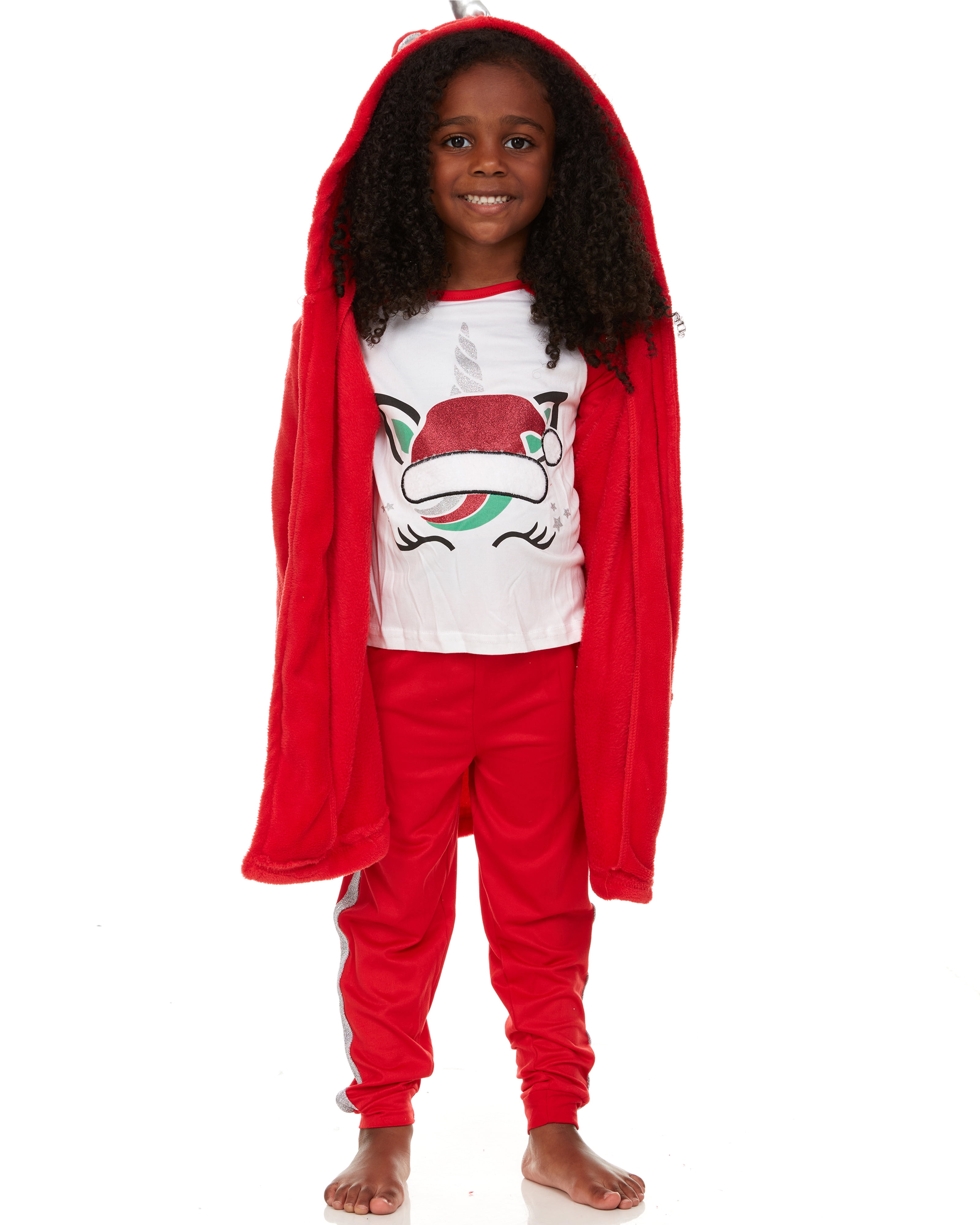 Girls & Toddler 3Piece Pajama Set Long Sleeve Top, Pant, and Bonus