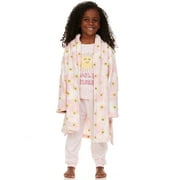 FREESTYLE REVOLUTION Girls & Toddler 3-Piece Pajama Set – Long Sleeve Top, Pant, and Bonus Robe, Kids Pajama Shirt with Bathrobe, Sizes 2-12 Years-Early Riser