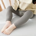 thumbnail image 1 of Girls Toddler Baby Basic Ribbed Knit Leggings Footless Tights Kids Little Girls Bottom Long Pants Gray 0-1 Years, 1 of 7