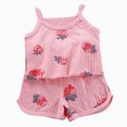 thumbnail image 1 of Girls Toddler Baby Summer Clothes 3 6 12 18 Months 2T 3T 4T 5T Girls Outfits Sleeveless Tank Top and Shorts Set Kaprioy Baby Girl Clothes, 1 of 5