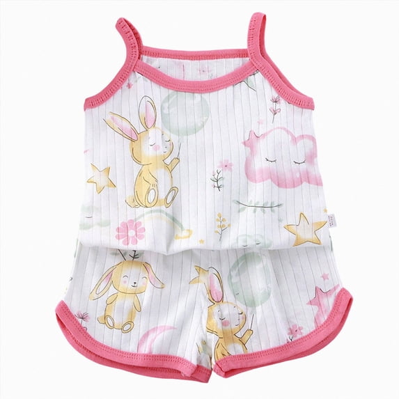 Girls Toddler Baby Summer Clothes 3 6 12 18 Months 2T 3T 4T 5T Girls Outfits Sleeveless Tank Top and Shorts Set Kaprioy Baby Girl Clothes