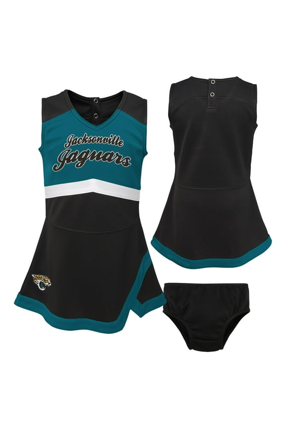 Girls Toddler Black Jacksonville Jaguars Cheer Captain Dress with Bloomers