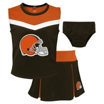 Girls Toddler Brown Cleveland Browns Spirit Cheer Two-Piece Cheerleader Set with Bloomers