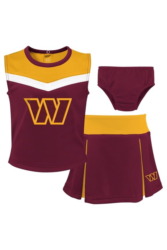 Girls Toddler Burgundy Washington Commanders Three-Piece Spirit Cheer Cheerleader Set
