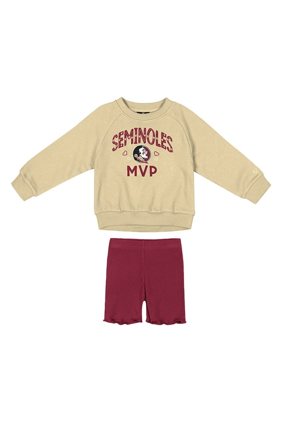 Girls Toddler Colosseum  Gold/Garnet Florida State Seminoles Beta Fleece Sweatshirt and Shorts Set