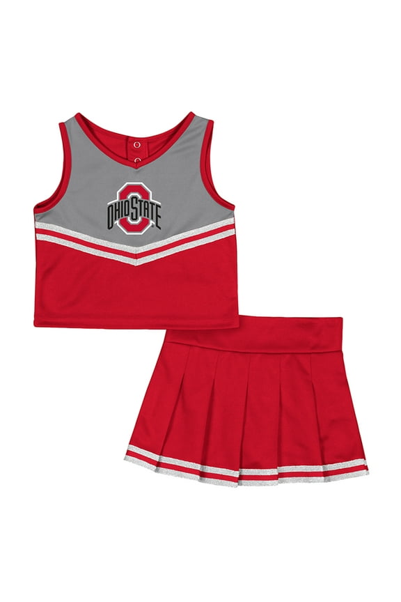 Girls Toddler Colosseum Scarlet Ohio State Buckeyes Time For Recess Cheer Top & Skirt Set