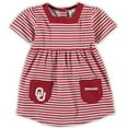 thumbnail image 1 of Girls Toddler Crimson Oklahoma Sooners Striped Dress with Pockets, 1 of 1
