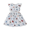 thumbnail image 1 of Girls Toddler Dress Summer Full Butterflies Print Little Flying Sleeve Colourful Beach Wear For Kid Infant size 2-3T, 1 of 8