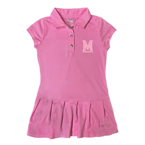 Girls Toddler Garb Pink Maryland Terrapins Caroline Cap Sleeve Polo Dress
