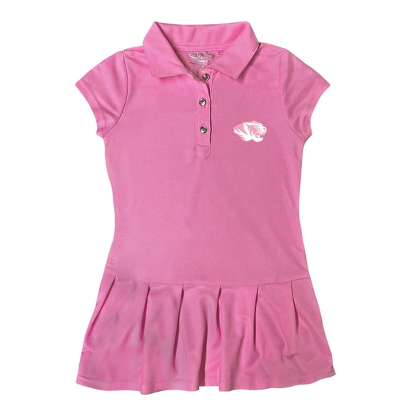 Girls Toddler Garb Pink Missouri Tigers Caroline Cap Sleeve Polo Dress