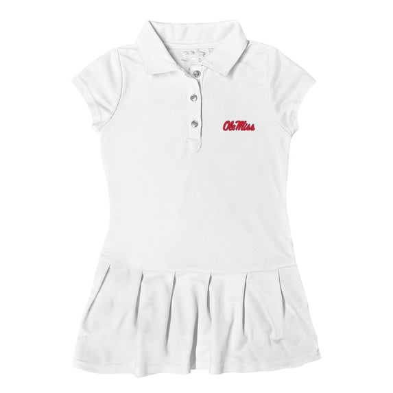 Girls Toddler Garb White Ole Miss Rebels Caroline Cap Sleeve Polo Dress