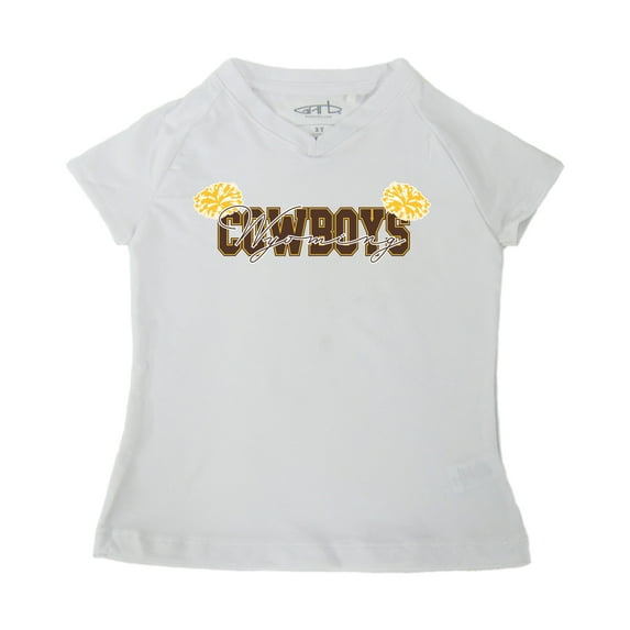 Girls Toddler Garb White Wyoming Cowboys Brittany V-Neck T-Shirt