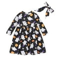 thumbnail image 1 of Girls' Toddler Kids Baby Long Sleeve Pumpkin Printed Princess Dress,Size 2-3 Years, 1 of 3
