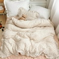 thumbnail image 1 of Girls Toddler Kids Duvet Cover Pink Floral Chic Duvet Covers with Ruffles Muslin Cotton Soft Comforter Cover, 47"x59", Soft Lightweight, Machine Wash, No Pillowcases/Comforter, 1 of 9