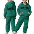 thumbnail image 1 of Girls Toddler Kids Long Sleeve Hoodie Pants Outfit Set Warm Pullover Sweatshirt Comfy Casual Playwear, 1 of 7