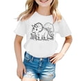 thumbnail image 1 of Girls Toddler Kids Tshirt Top Short Sleeve Summer Casual Tops Beach Holiday Dinosaur Print Shirts Clothes Loose Fit size 4-5T, 1 of 4