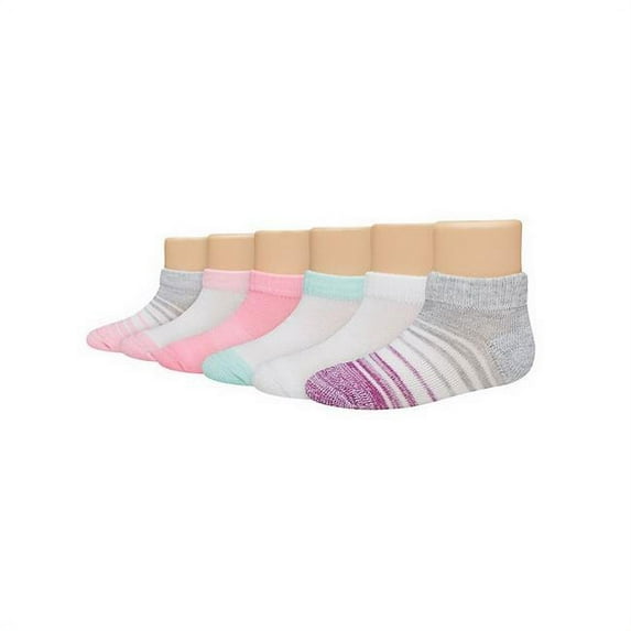 Girls Toddler Low Cut Ankle Assorted Socks - 4 Tall, Pack of 6