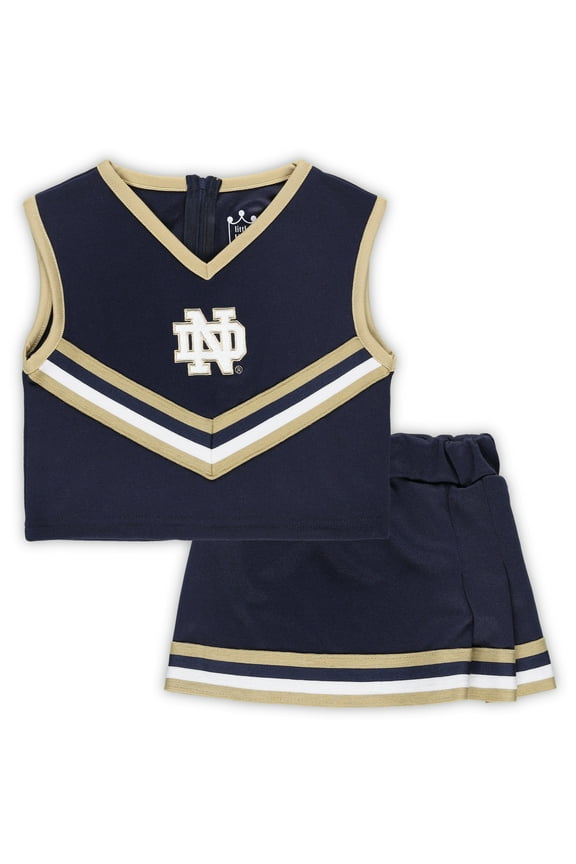 Girls Toddler Navy Notre Dame Fighting Irish Two-Piece Cheer Top & Skirt Set