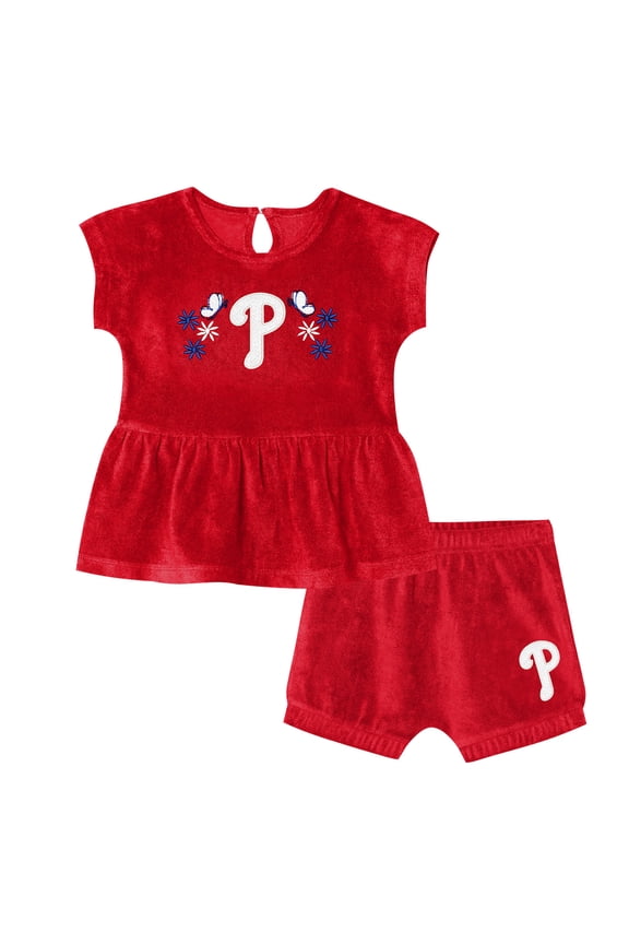Girls Toddler Outerstuff Red Philadelphia Phillies Hop Base Fashion T-Shirt & Shorts Set