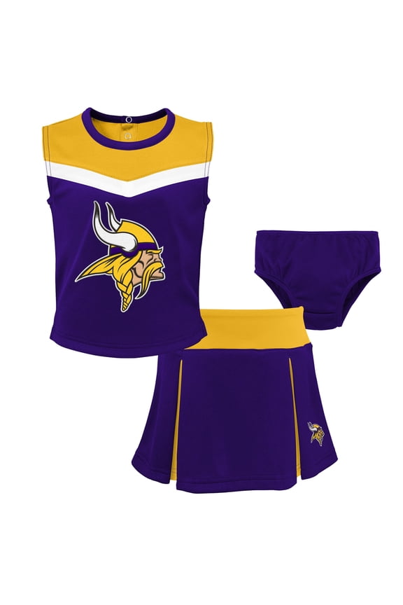 Girls Toddler Purple Minnesota Vikings Spirit Cheer Two-Piece Cheerleader Set with Bloomers