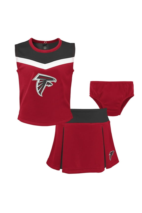 Girls Toddler Red Atlanta Falcons Spirit Cheer Two-Piece Cheerleader Set with Bloomers