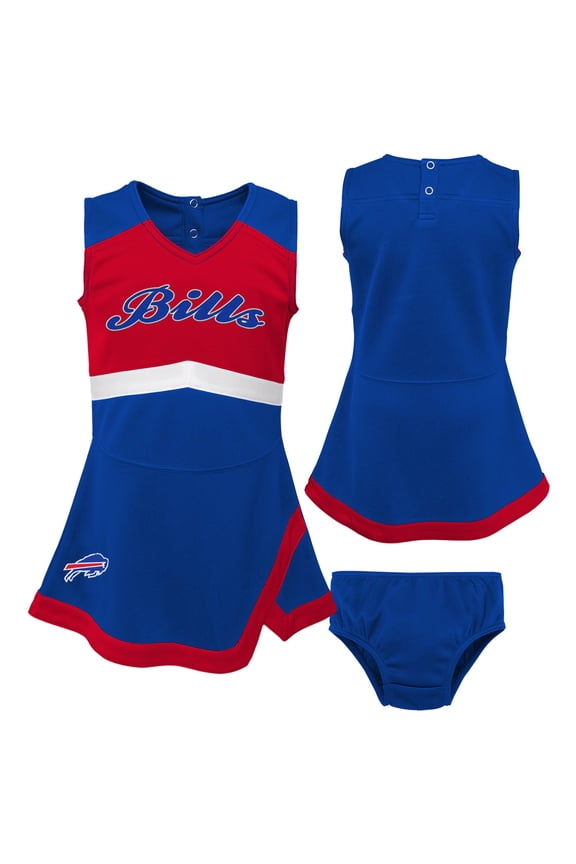 Girls Toddler Royal Buffalo Bills Cheer Captain Dress with Bloomers