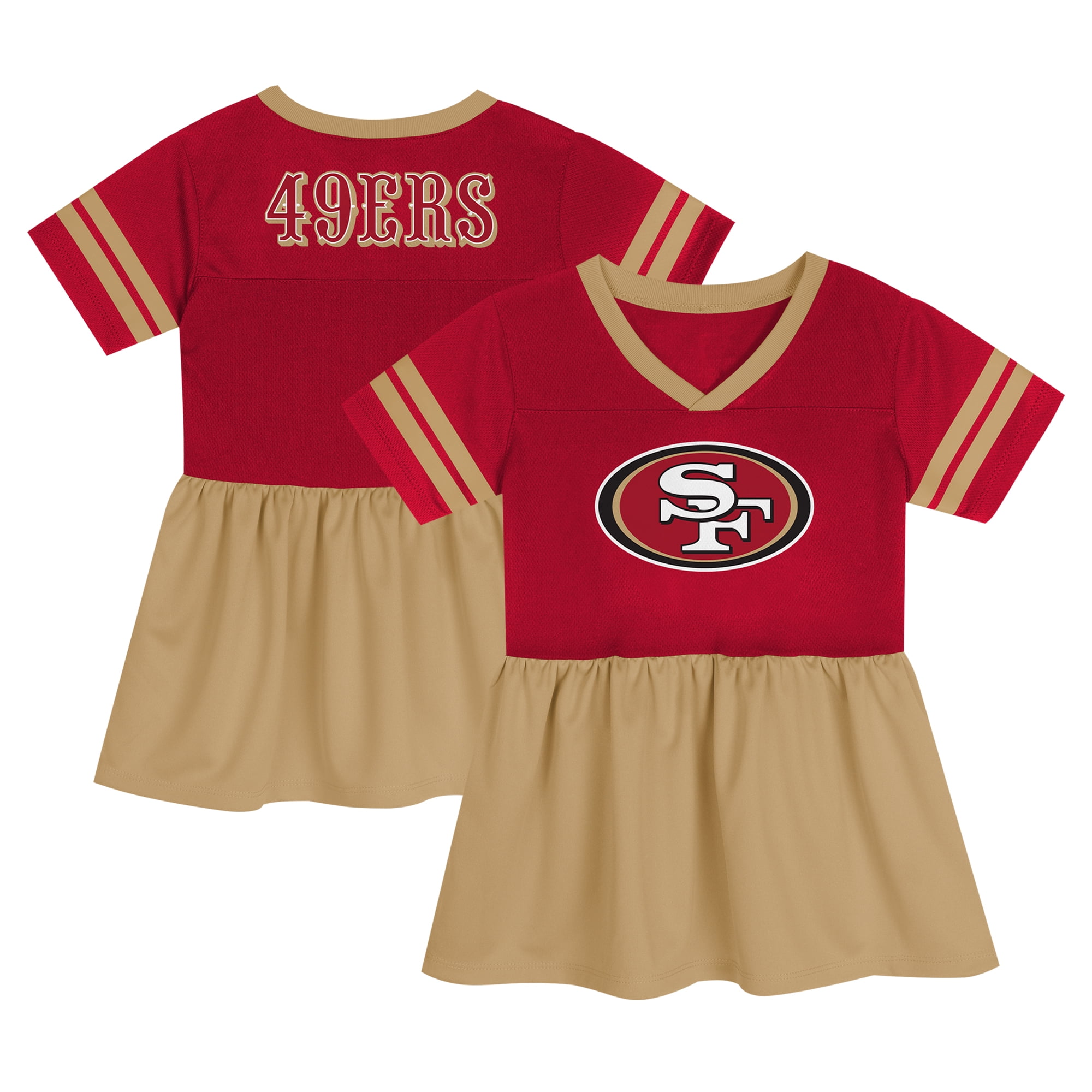 Girls Toddler Scarlet San Francisco 49ers Stadium Lights Fashion Jersey