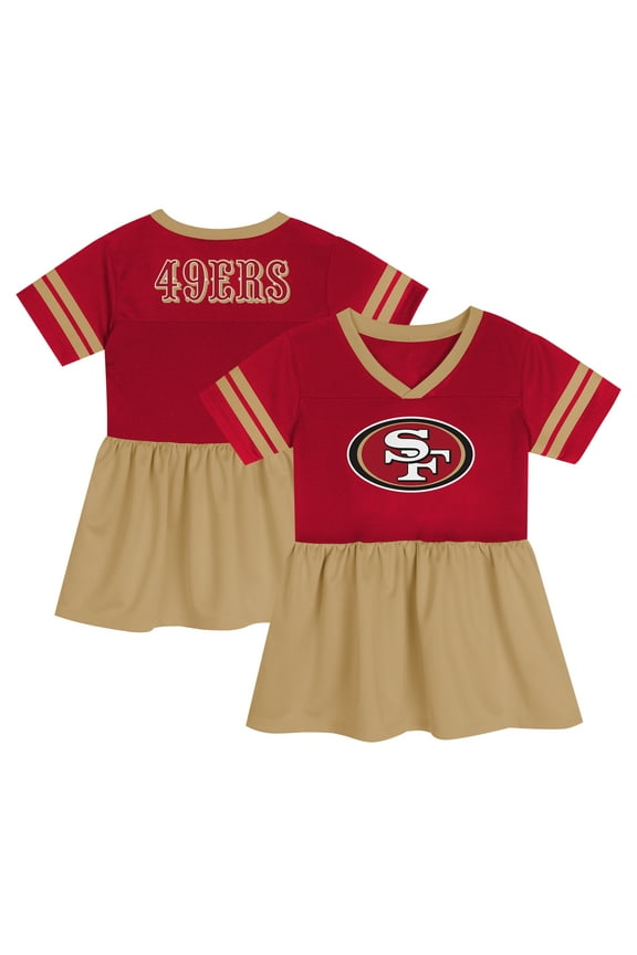 Girls Toddler Scarlet San Francisco 49ers Stadium Lights Fashion Jersey Dress
