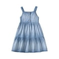 thumbnail image 1 of Girls Toddler Sleeveless Solid Color Denim Beach Dress Dance Party Princess Dresses Clothes Cute Dailywear, 1 of 6