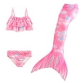 thumbnail image 1 of Girls' Toddler Swimsuits Bathing Suits Baby Sleeveless Slip Colorful Gradient Mermaid Bikinis Set Tail Fish Scale Set Girl's Rash Guard 8-9 T, 1 of 9