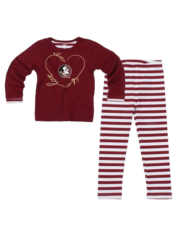 Girls Toddler Wes & Willy Garnet Florida State Seminoles 2-Piece Long Sleeve Top and Pants Set