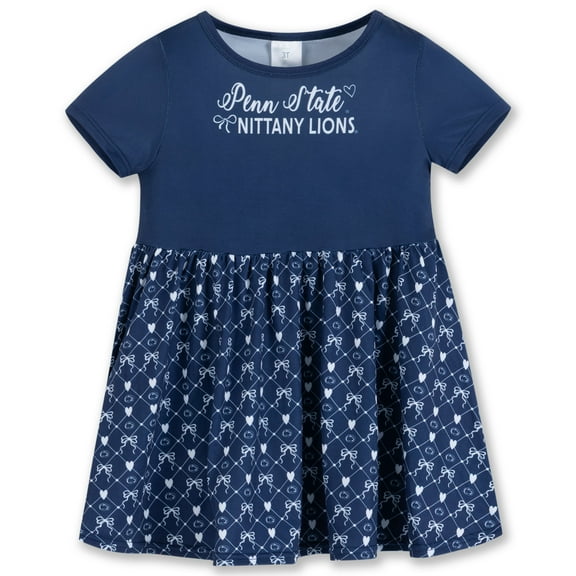 Girls Toddler ZooZatz Navy Penn State Nittany Lions Short Sleeve Dress