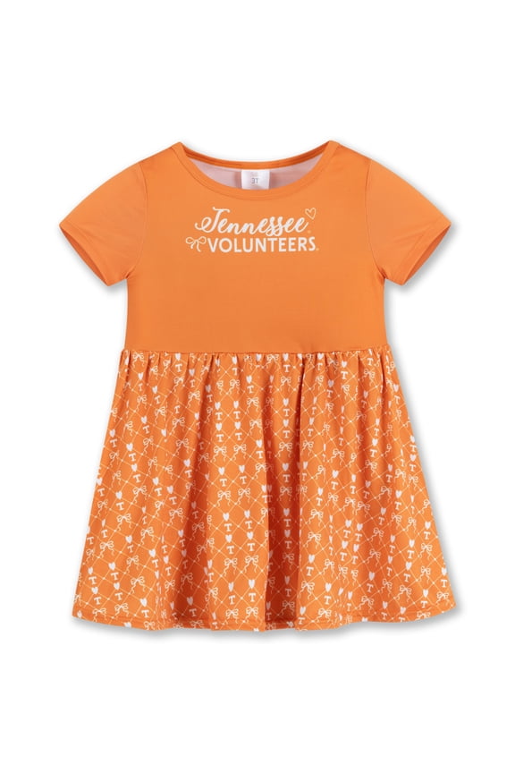Girls Toddler ZooZatz Tennessee Orange Tennessee Volunteers Short Sleeve Dress