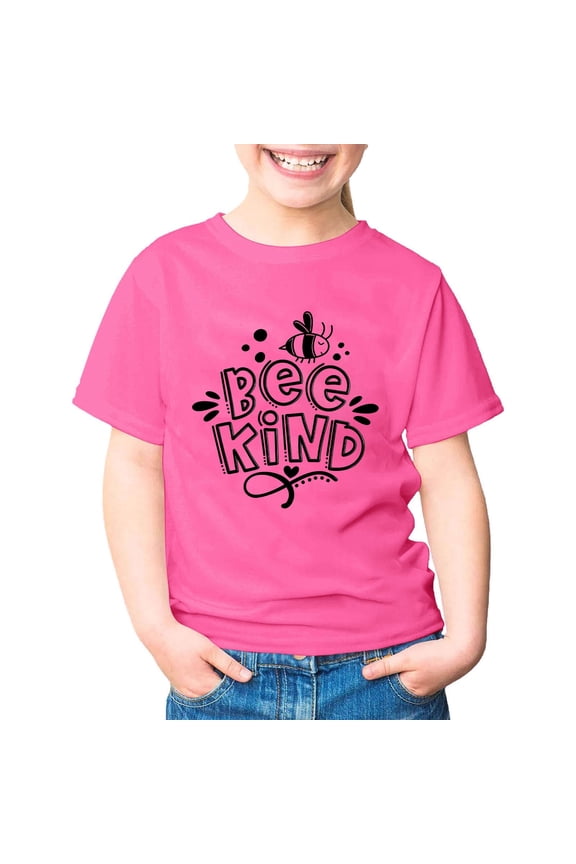 Girls Top Girl Kindness Day Graphic T Shirt Cute Short Sleeve Round Neck Tee for Kids Youth Children Top