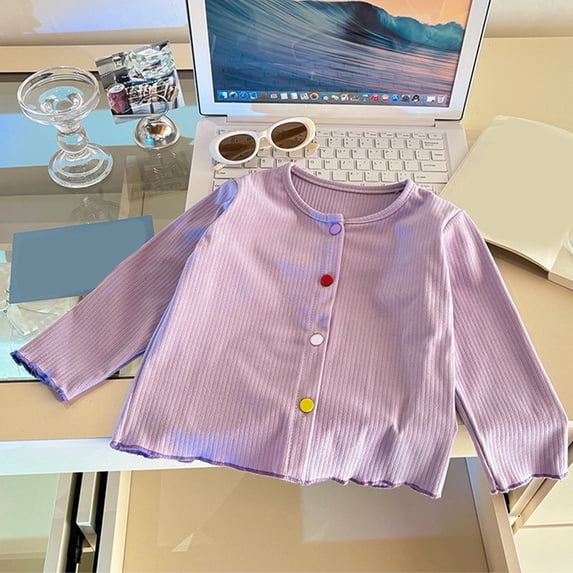 Girls Top for Winter Lightweight Multicolor Knit Tee with Flowing Fit for Everyday casual wear for Little Girls