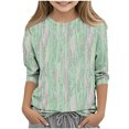 thumbnail image 1 of Girls Tops 3/4 Sleeve Shirts Kids Round Neck Loose Casual Blouses Printed Tshirts Summer Tees 3-12 Years, 1 of 4