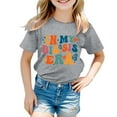 thumbnail image 1 of Girls Tops 5t Crew Neck Graphic Print Girls' Tees Short Sleeve Soft Preppy Clothes School Clothes for Girls 8-9 Years, 1 of 4
