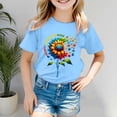 thumbnail image 1 of Girls' Tops Autism Awareness Short Sleeve Ribbed Tee Casual Girls Clothes Light Blue 3-4 Years, 1 of 4
