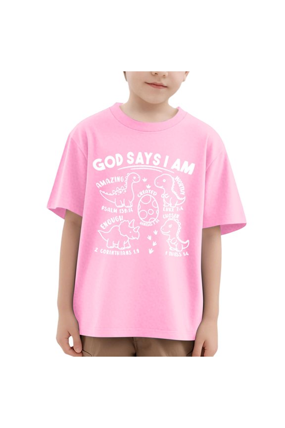 Girls Tops Children's Cute Dinosaur Pattern T Shirt