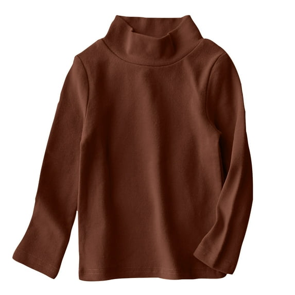 Girls Tops New Toddler Turtleneck T-Shirt Kids Boys Girls Solid Color Long Sleeve Shirt Fall Winter Pullover Tops Unisex Basic Warm Clothes Girl Sweatshirts Pullover Size 4 Years