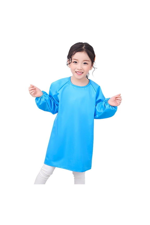 Girls Tops Kid Art Smock Solid Color Apron for Children Printed Artist Painting Smocks with Long Sleeve