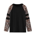 thumbnail image 1 of Girls' Tops Kids Long Sleeve Crewneck Leopard Prints T Shirt Loose Casual Autumn Blouse Tee Girls Tops Black 3 Years-4 Years, 1 of 4