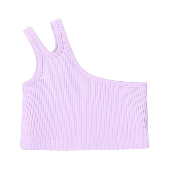 Girls' Tops Kids Racerback Crop Tank Top Sleeveless Sports Dance Top For Ballet Dancewear Girls Tops Purple 6 Years-7 Years