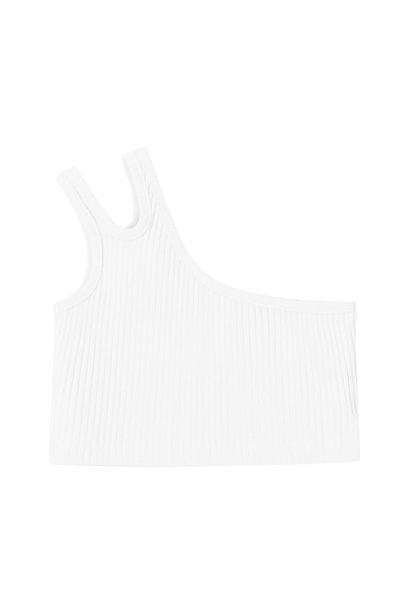 Girls' Tops Kids Racerback Crop Tank Top Sleeveless Sports Dance Top For Ballet Dancewear Girls Tops White 5 Years-6 Years