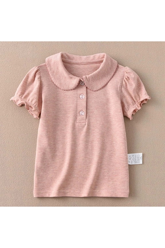 Girls' Tops Short Sleeve Performance Polo Shirt School Uniform Top Girls Clothes PK1 4-5 Years