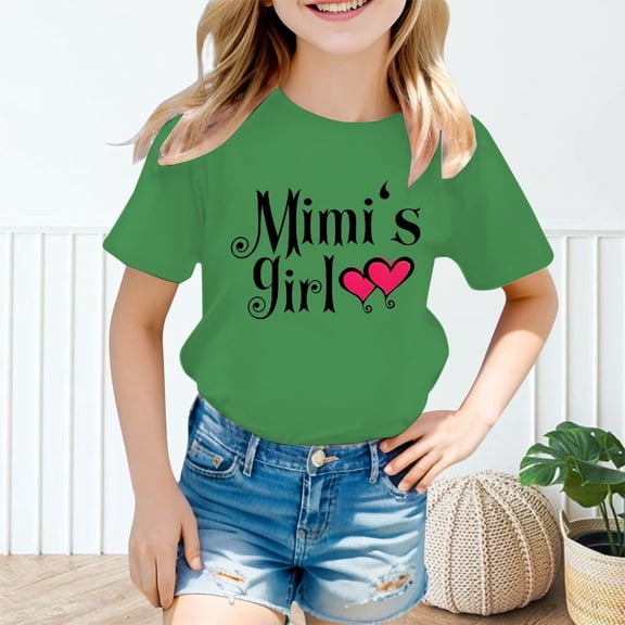 Girls Tops Size 6 Slim-Fit Train Printing O-Neck Tie-Dye Assorted Everyday Short Sleeve T-Shirts