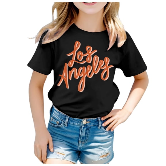Girls Tops Tees & Shirts Children City Place Name Theme Printed T Shirt Casual Comfortable Top for Boys and Girls