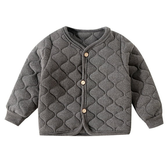 Girls Tops Tees & Shirts Children's Autumn and Winter Warm Inner Padded Coat for School Wear with Extra Thick Insulation