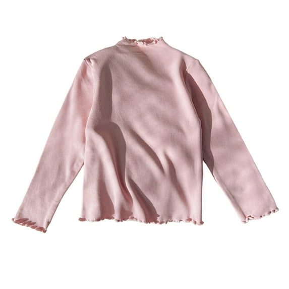 Girls Tops Tees & Shirts Girls Ruffled Stretch Long Sleeve Shirt Solid Color Blouse Cute Top for Autumn Winter Season