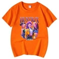 thumbnail image 1 of Girls Tops Tees Shirts Short Sleeve Kpop Style Casual Summer Round Neck for Ages 3 to 13 Wear Orange,130, 1 of 2
